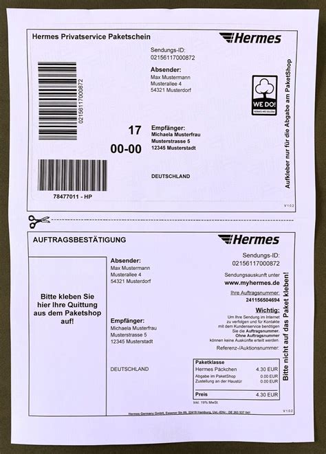 hermes a4 etiketten